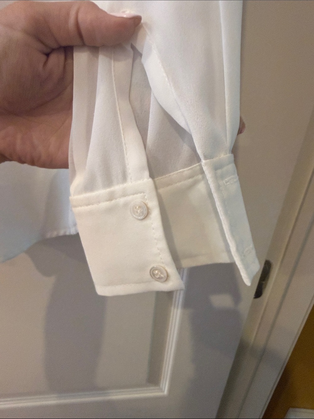 Sam Edelman White Pleated Front Blouse - Picture 3 of 5